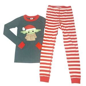 Hanna Andersson Star Wars Grogu Christmas Long John Pajama Set Size 130cm (8)